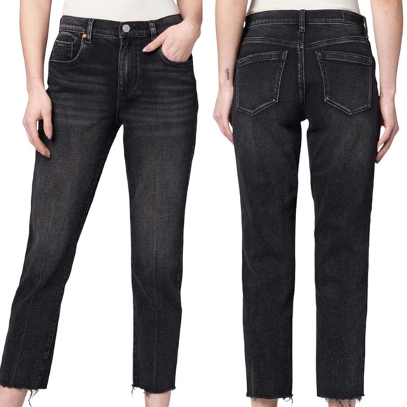 Blank NYC Madison Crop High-Rise Crop Straight Leg Raw Hem In Nitro Size 31/12 - Picture 1 of 10